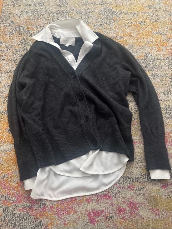 Brochu Walker Sweaters - Brochu Walker Charcoal Button V-Neck Cardigan